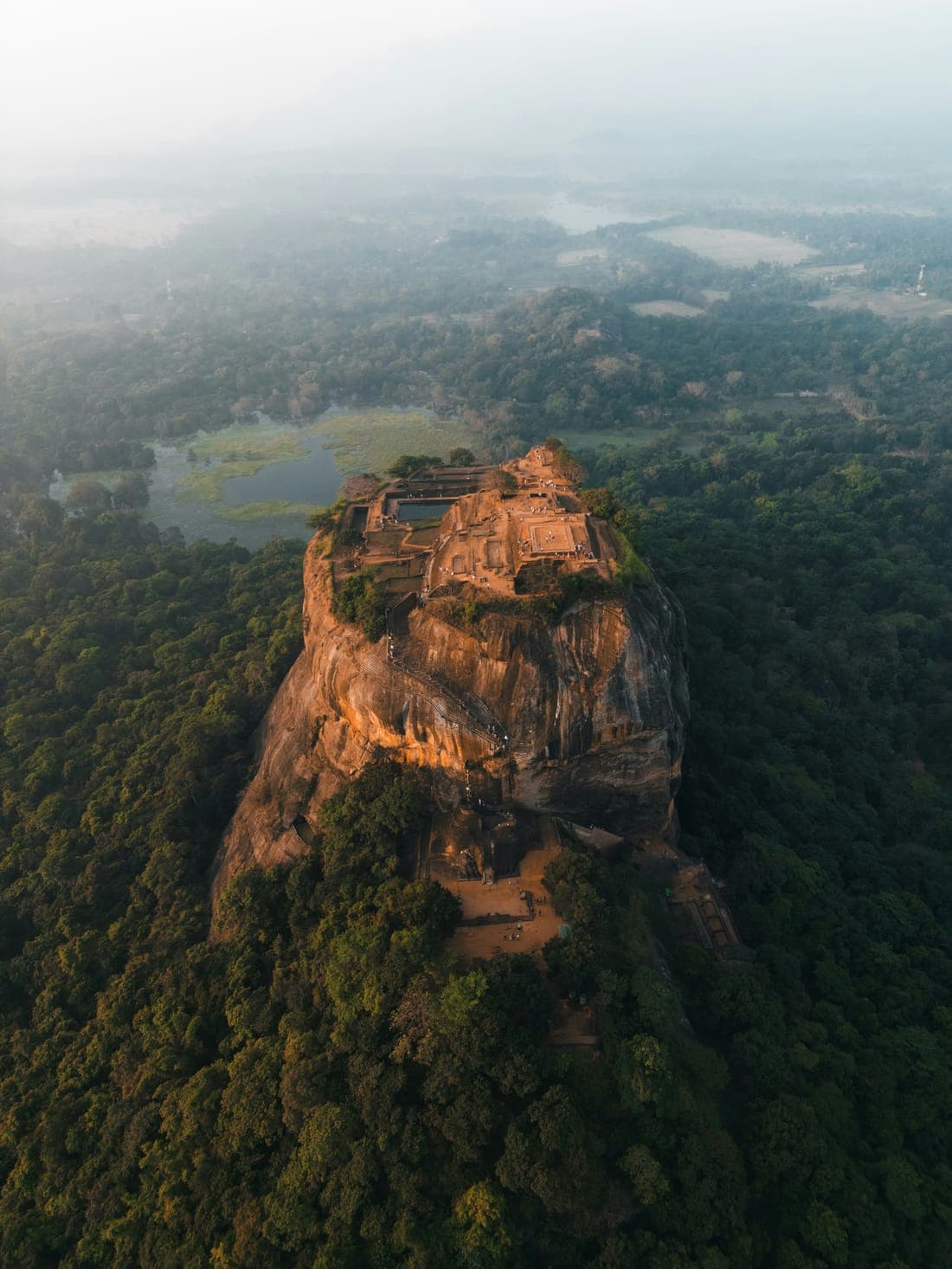 Sigiriya rock fortress at golden hour
