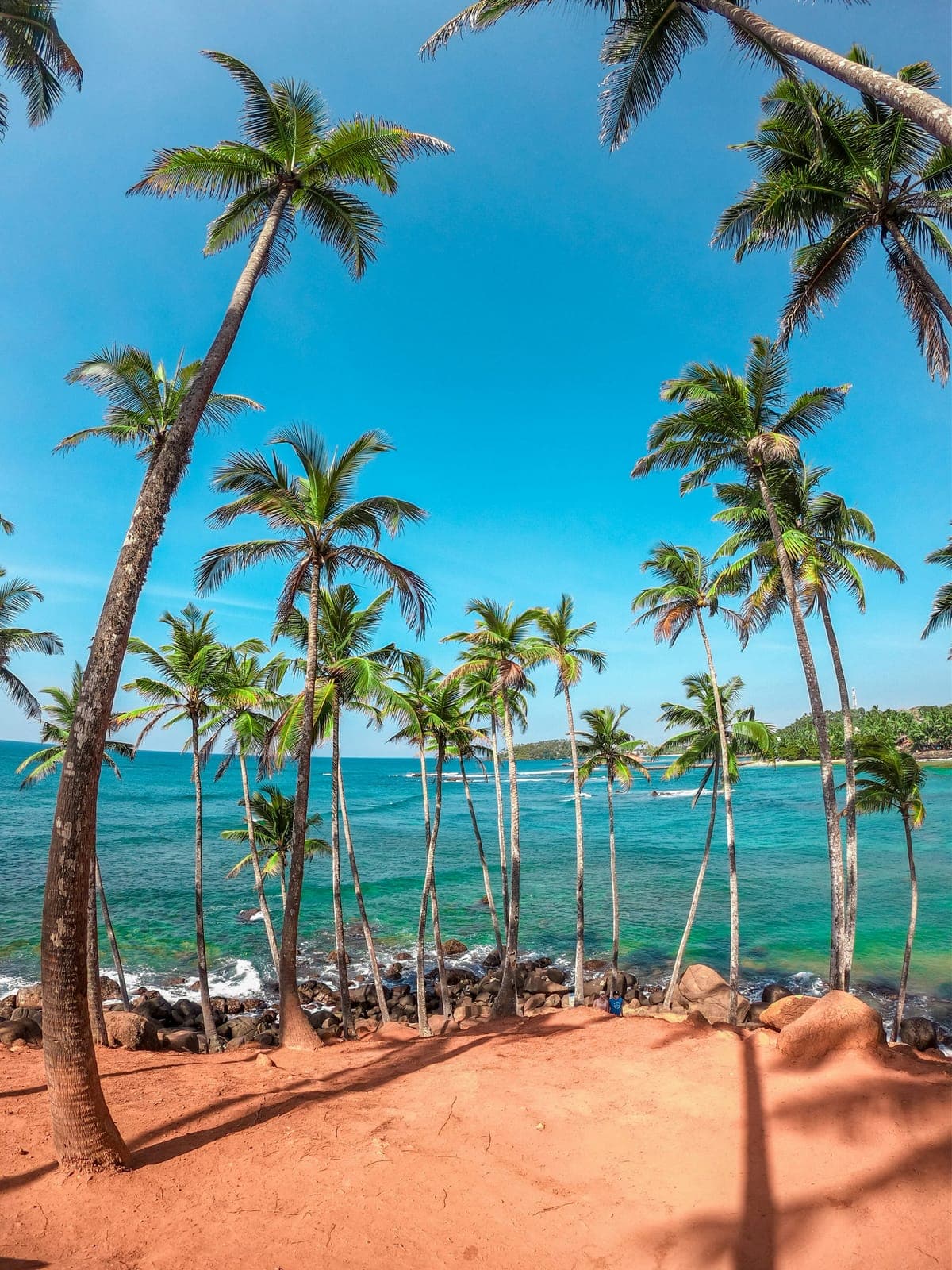 A palm-fringed cove on Sri Lanka's south coast